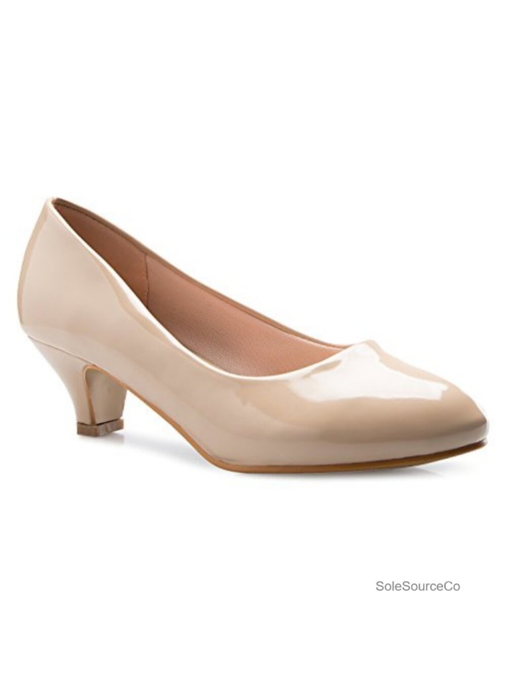 Classic Closed Toe Kitten Heel Pumps Vegan Patent Work Party Dress Shoes